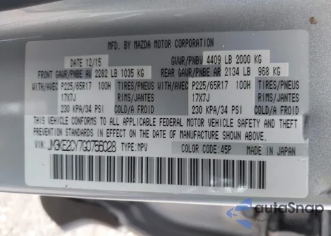2016 Mazda Cx-5 Touring from USA, damaged, VIN JM3KE2CY7G0756028